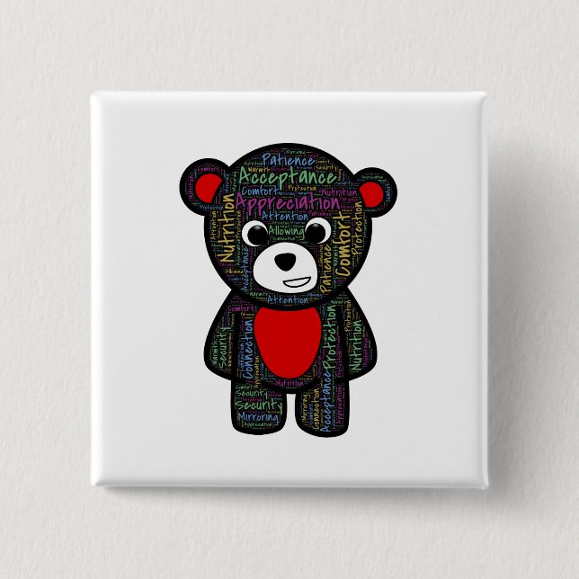 Teddy Bär mit inspirierender Textclipart Button (Vorderseite)