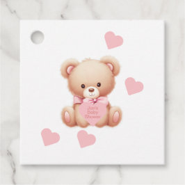 Teddy Bar Pink Hearts Geschenkanhänger