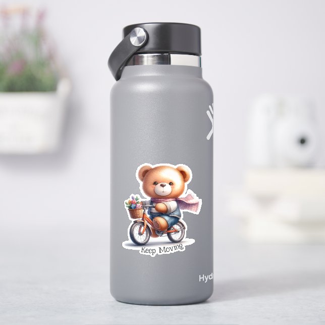 Teddy Bär Reiten eines Fahrrads Aufkleber (HydroFlask)