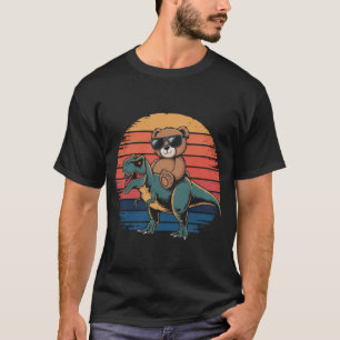 Teddy Bär reitet auf einem Dinosaurier Vintag T-Shirt