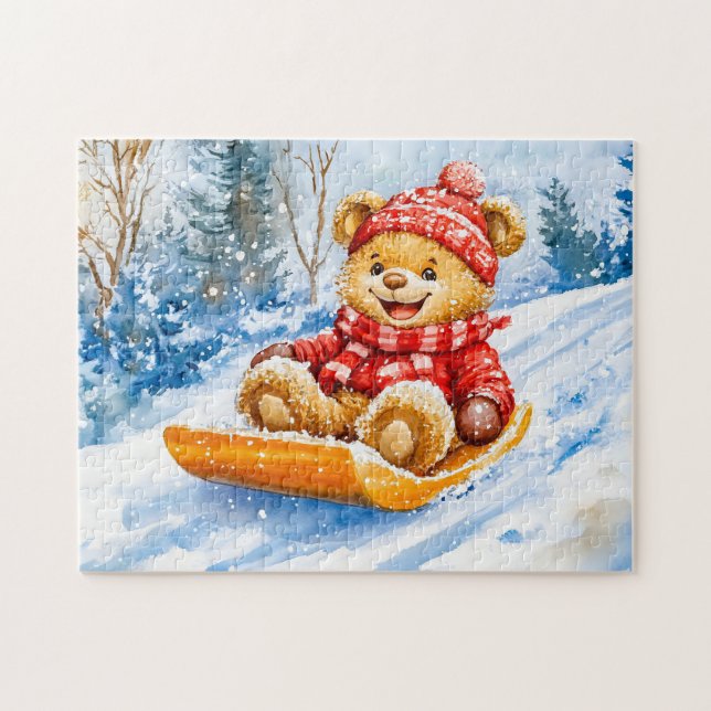 Teddy Bär Rodelbahn im Winter (Horizontal)
