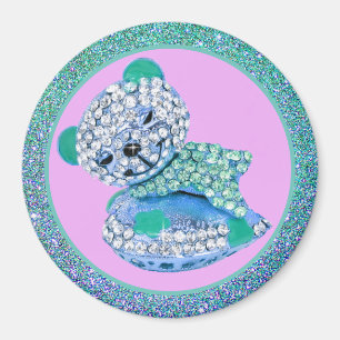 Teddy Bär schlafend Schönheit Diamant niedlich Magnet