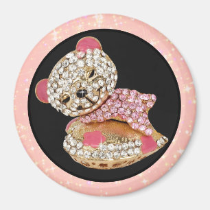 Teddy Bär schlafend Schönheit funkelnd Diamant nie Magnet