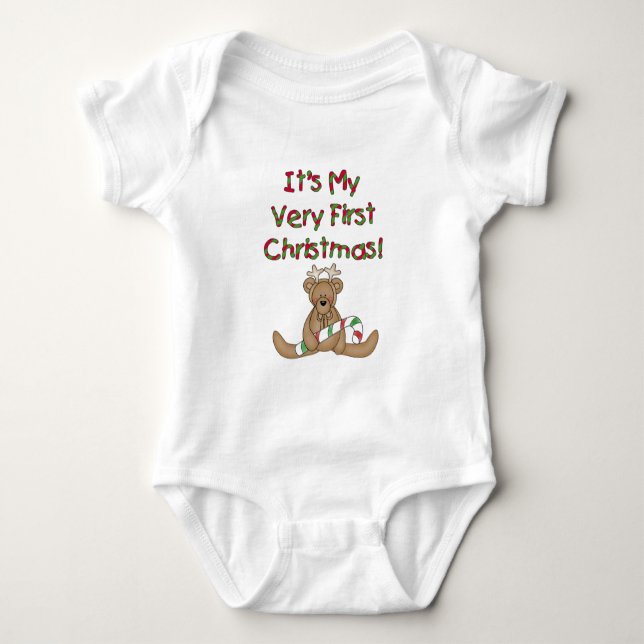 Teddy Bär Sehr 1. Weihnachtsgeschenke und Geschenk Baby Strampler (Vorderseite)