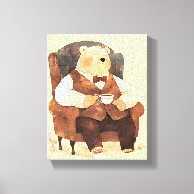 Teddy-Bär Skandinavisches Kinderzimmer Kunst Leinwanddruck (Vorderseite)