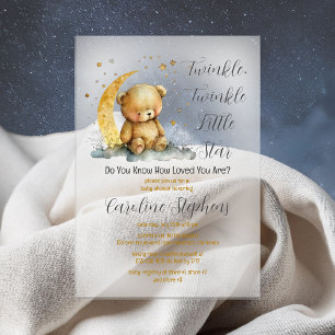 Teddy Bär Twinkle Twinkle Little Star Babyparty Acryleinladungen