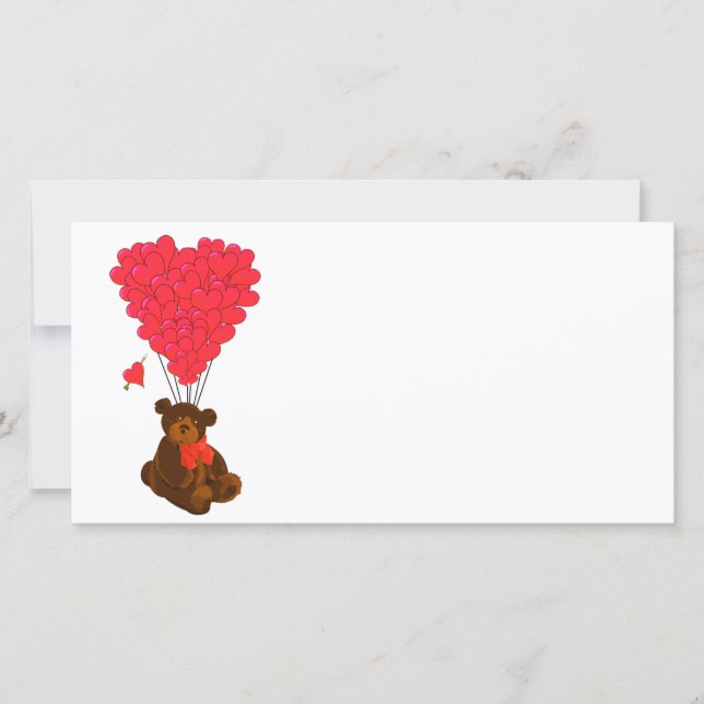 Teddy Bär und Herzblasen (Vorderseite)