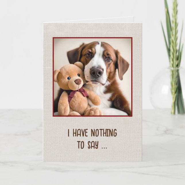 Teddy Bär und Hund denken Sie an Sie Karte (Vorderseite)