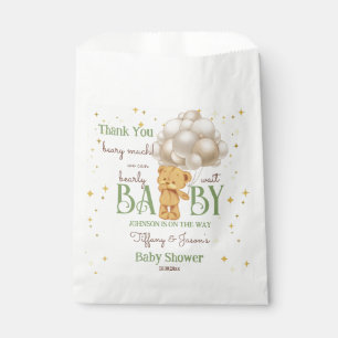 Teddy Bär warten grünbraune Babydusche Geschenktütchen