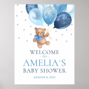 Teddy Bär wartet kaum auf das Baby Poster