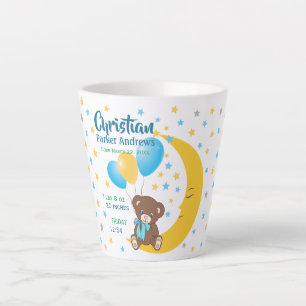 Teddy Bären auf dem Mond Baby Birth Stats Milchtasse