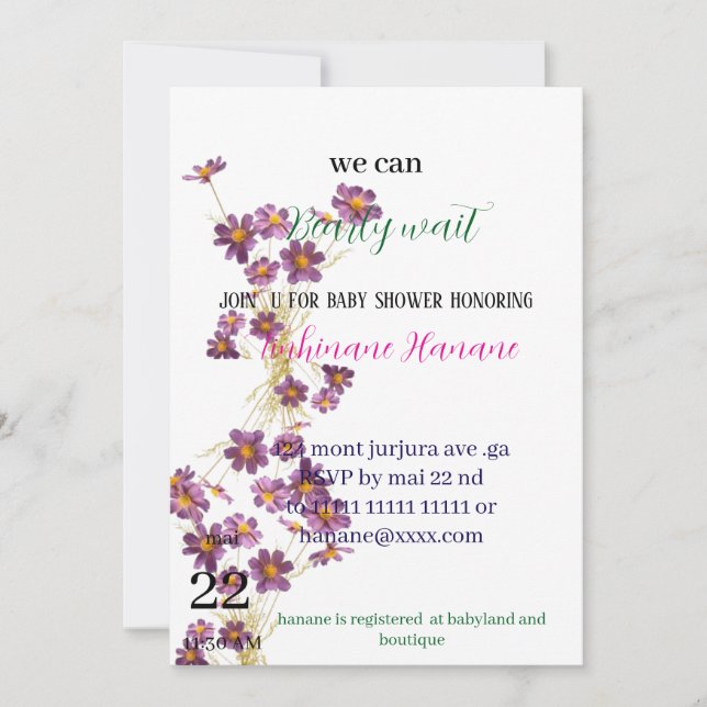 Teddy Bären Baby Dusche Einladungen (Vorderseite)