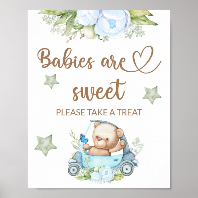 Teddy Bären Babybär Babys sind süß nehmen eine Lec Poster (Vorne)