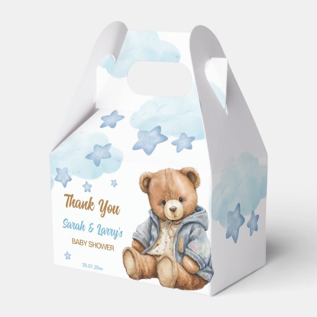 Teddy Bären Babydusche warten, danke Geschenkschachtel (Vorderseite)