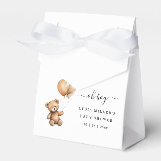 Teddy Bären Balloons Babydusche Geschlecht neutral Geschenkschachtel (Vorderseite)