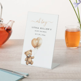 Teddy Bären Balloons Babydusche Geschlecht neutral Sockelschild