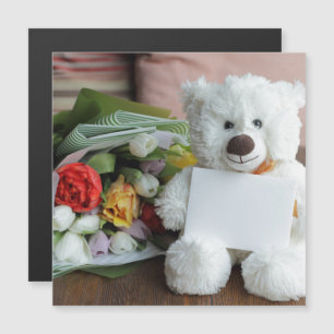 Teddy Bären Blume Liebe blüht Schicksal des Schick Magnetkarte