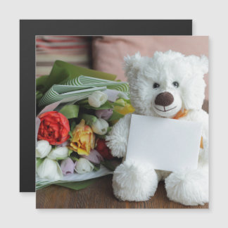 Teddy Bären Blume Liebe blüht Schicksal des Schick Magnetkarte