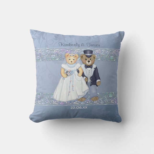 Teddy Bären Braut und Groom Wedding - Anpassen Kissen (Vorderseite)