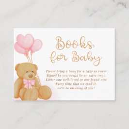 Teddy Bären BÜCHER FÜR BABY fordern rosa Balloons Begleitkarte