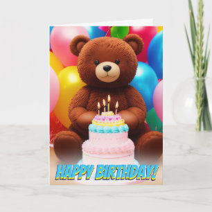 Teddy Bären Cake Birthday Bash Karte