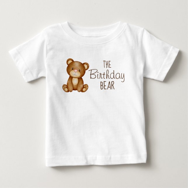 Teddy Bären Geburtstag personalisiertes Shirt (Vorderseite)
