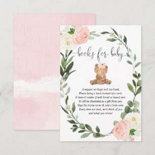 Teddy Bären grün rosa Blumenbücher Baby en Begleitkarte