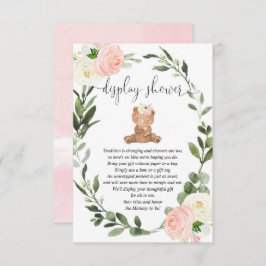 Teddy Bären Grün rosa Blumendusche Begleitkarte