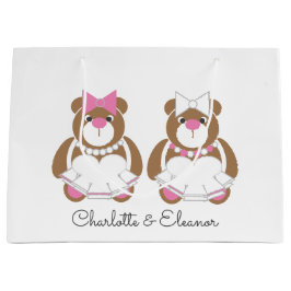 Teddy Bären Lesbian Hochzeit niedlich weiß Große Geschenktüte