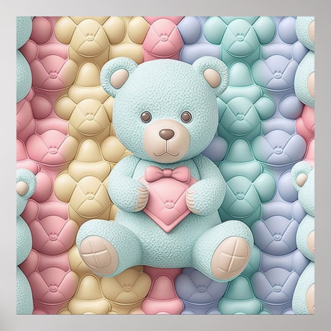 Teddy Bären Poster für Kinder Zimmerdekoration (Vorne)