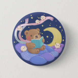Teddy Bären Reading mit/ Fluffy Monsters Illustrat Button
