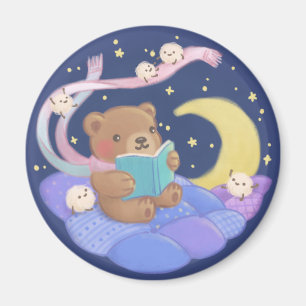 Teddy Bären Reading mit/ Fluffy Monsters Illustrat Magnet