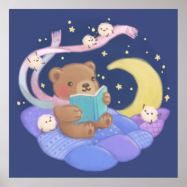 Teddy Bären Reading mit/ Fluffy Monsters Illustrat Poster