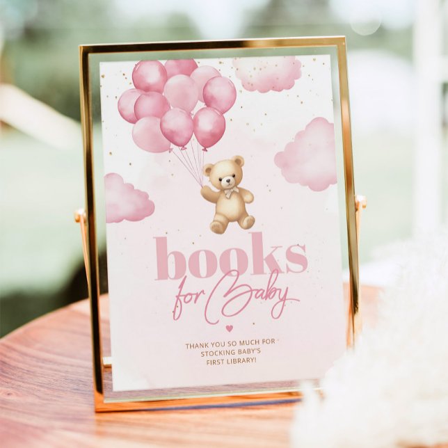 Teddy Bären rosa Ballons Baby Books for baby Poster (Von Creator hochgeladen)