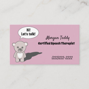 Teddy Bären sprechen Print Niedlich Speech Therap Visitenkarte