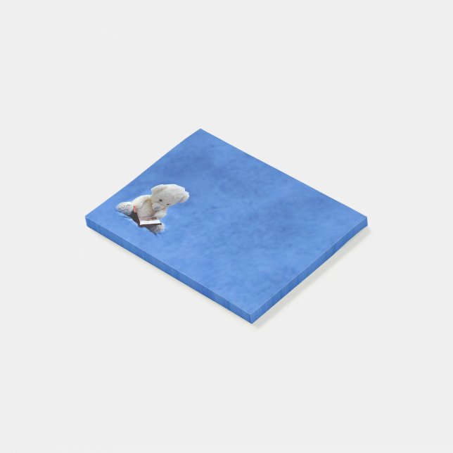 Teddy Bären Time to Read Post-it Notes 4 x 3, ZKOA Klebezettel (angewinkelt)