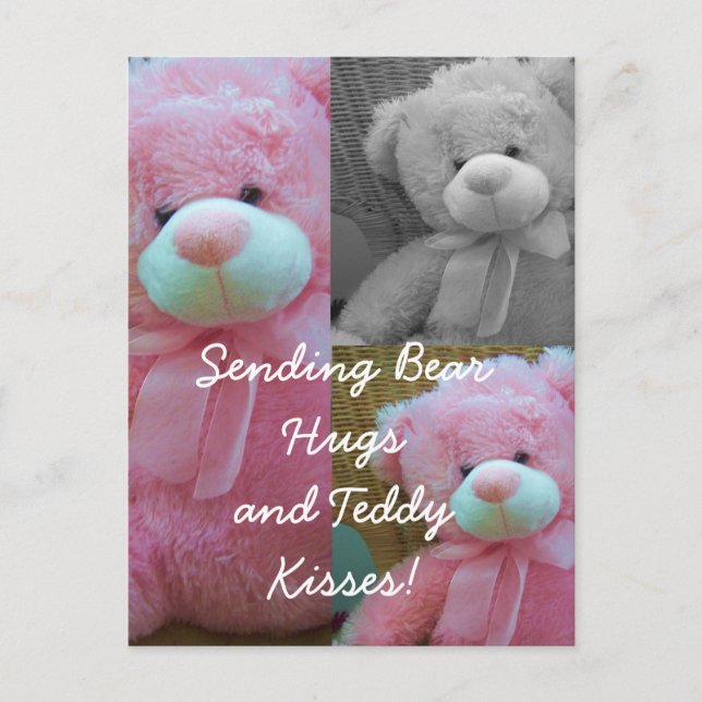 Teddy Bären umarmt Postkarte (Vorderseite)