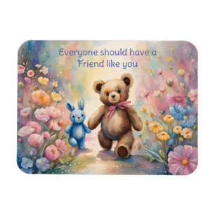 Teddy Bären und Bunny In einem pastellfarbenen Par Magnet