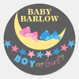 Teddy-Bären von Jungen oder Mädchen auf dem Mond-G Runder Aufkleber