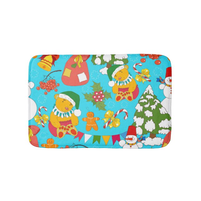 Teddy Bären Weihnachten: Kid-Friendly Muster. Badematte (Vorderseite)
