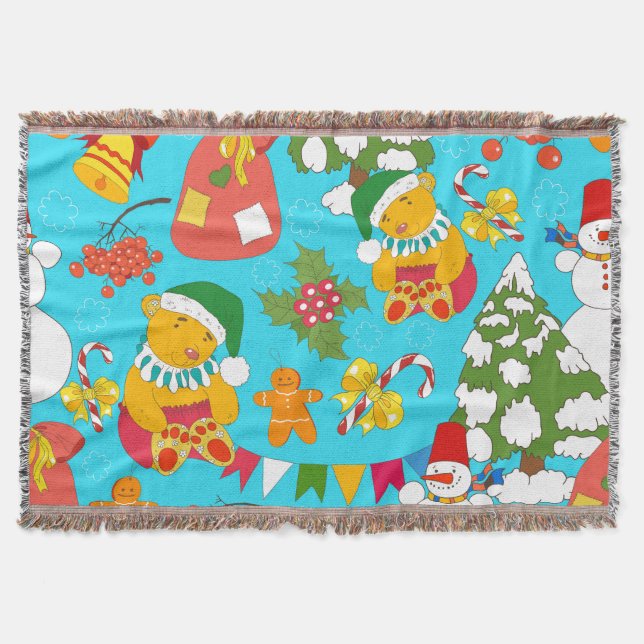 Teddy Bären Weihnachten: Kid-Friendly Muster. Decke (Vorderseite)