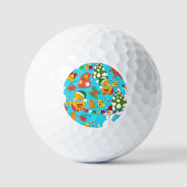 Teddy Bären Weihnachten: Kid-Friendly Muster. Golfball (Vorderseite)