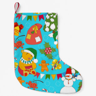 Teddy Bären Weihnachten: Kid-Friendly Muster. Kleiner Weihnachtsstrumpf