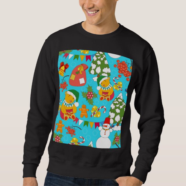 Teddy Bären Weihnachten: Kid-Friendly Muster. Sweatshirt (Vorderseite)