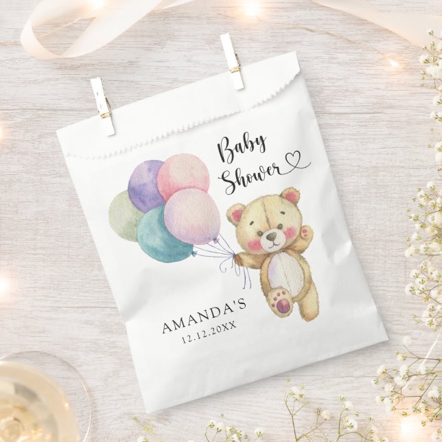 Teddy Bärenballons - Babydusche Geschenktütchen (Ausgeschnitten)