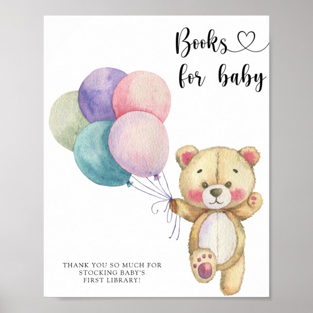 Teddy Bärenballons - Bücher für Baby Poster (Vorne)