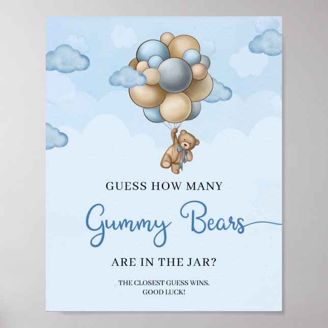 Teddy Bärenballons raten wie viele Gummibären Poster (Vorne)