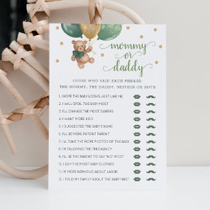 Teddy Bärenkarte für Mama oder Daddy Game Einladung