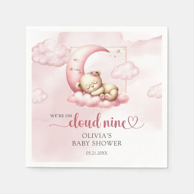 Teddy Bärenwolke 9 Pink Girl Dusche Serviette (Vorderseite)