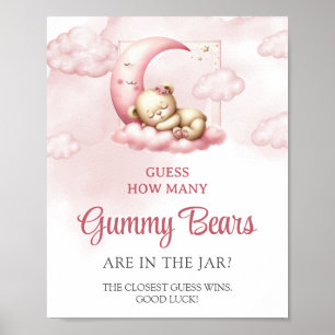 Teddy Bärenwolke neun raten wie viele Gummibären Poster